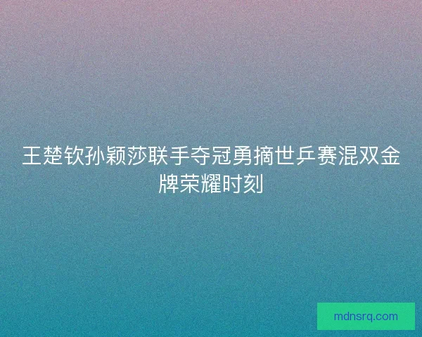 王楚钦孙颖莎联手夺冠勇摘世乒赛混双金牌荣耀时刻